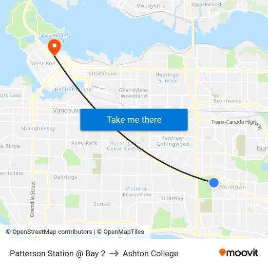 Patterson Station @ Bay 2 to Ashton College map