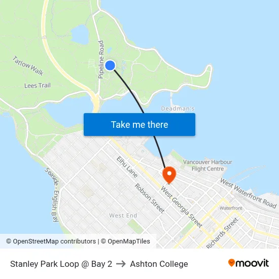Stanley Park Loop @ Bay 2 to Ashton College map