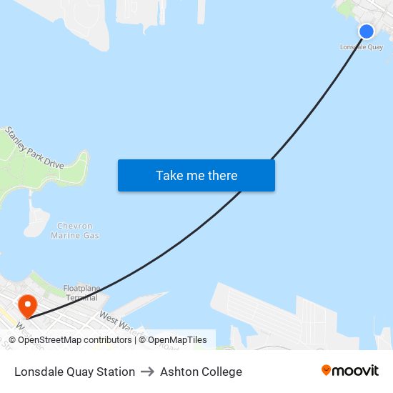 Lonsdale Quay Station to Ashton College map