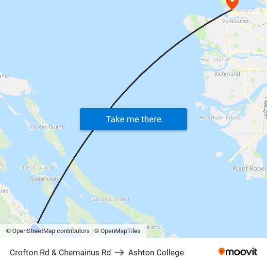 Crofton Rd & Chemainus Rd to Ashton College map