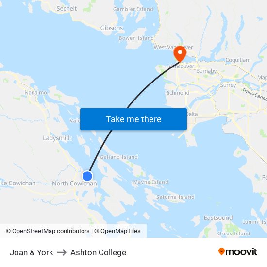 Joan & York to Ashton College map