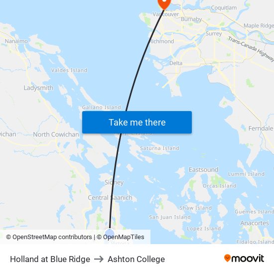 Holland at Blue Ridge to Ashton College map