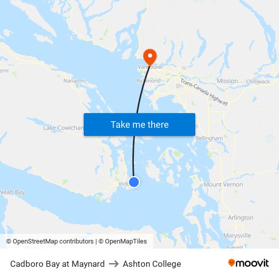 Cadboro Bay at Maynard to Ashton College map