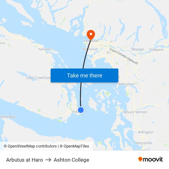 Arbutus at Haro to Ashton College map