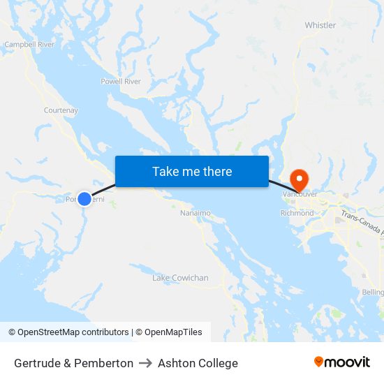 Gertrude & Pemberton to Ashton College map