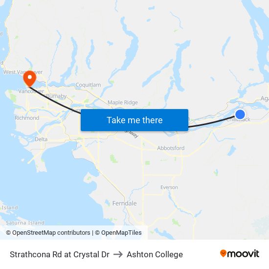 Strathcona Rd at Crystal Dr to Ashton College map