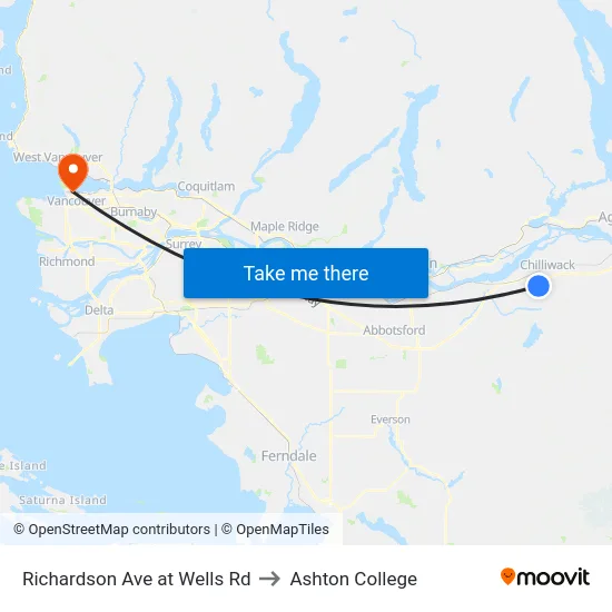 Richardson Ave at Wells Rd to Ashton College map