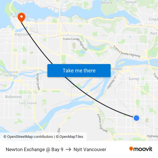 Newton Exchange @ Bay 9 to Nyit Vancouver map