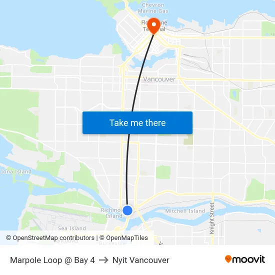 Marpole Loop @ Bay 4 to Nyit Vancouver map