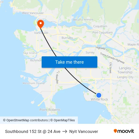 Southbound 152 St @ 24 Ave to Nyit Vancouver map