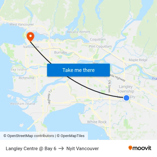 Langley Centre @ Bay 6 to Nyit Vancouver map
