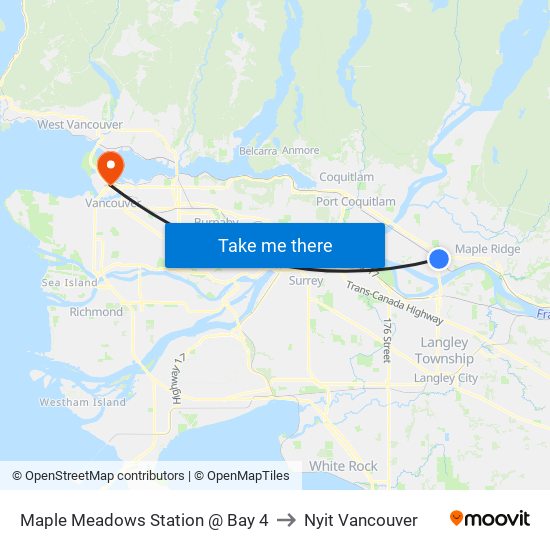 Maple Meadows Station @ Bay 4 to Nyit Vancouver map