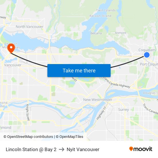 Lincoln Station @ Bay 2 to Nyit Vancouver map