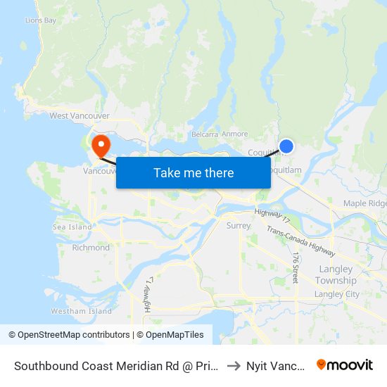 Southbound Coast Meridian Rd @ Princeton Ave to Nyit Vancouver map