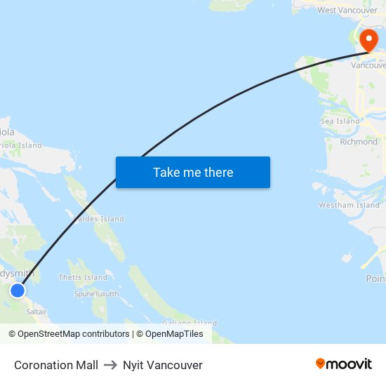 Coronation Mall to Nyit Vancouver map
