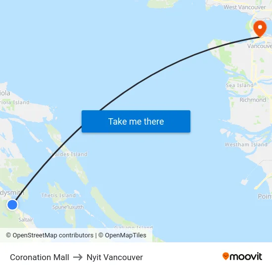 Coronation Mall to Nyit Vancouver map