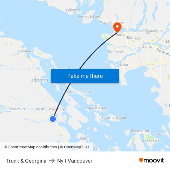 Trunk & Georgina to Nyit Vancouver map