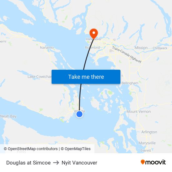 Douglas at Simcoe to Nyit Vancouver map