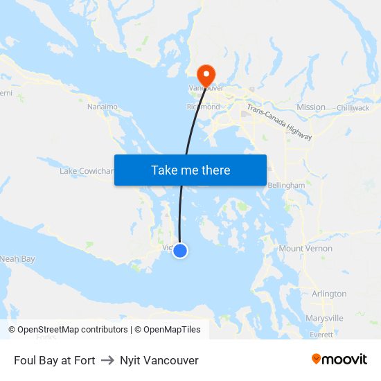 Foul Bay at Fort to Nyit Vancouver map
