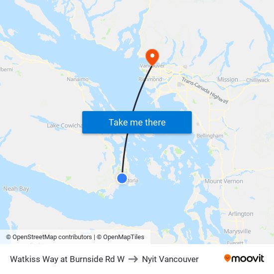 Watkiss Way at Burnside Rd W to Nyit Vancouver map