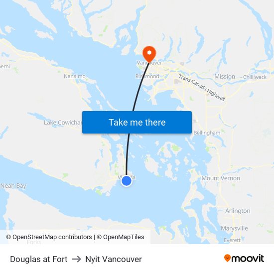 Douglas at Fort to Nyit Vancouver map