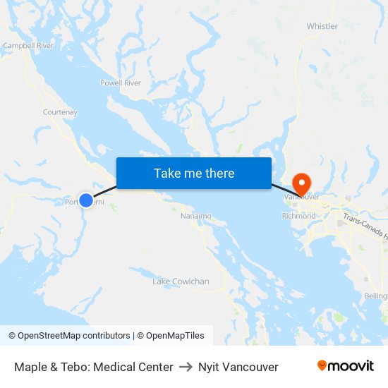 Maple & Tebo: Medical Center to Nyit Vancouver map