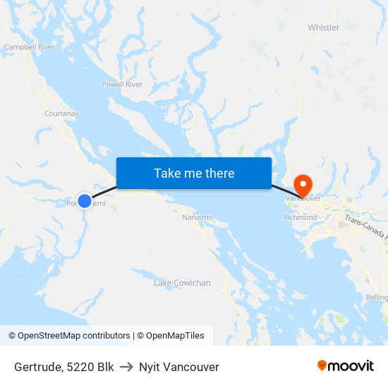 Gertrude, 5220 Blk to Nyit Vancouver map