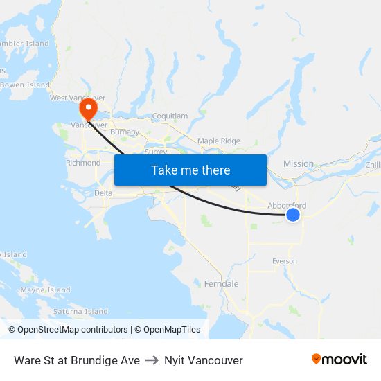 Ware St at Brundige Ave to Nyit Vancouver map