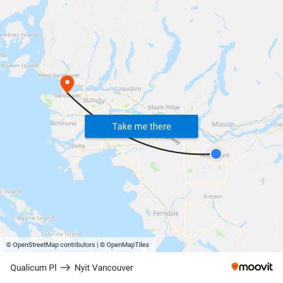 Qualicum Pl to Nyit Vancouver map