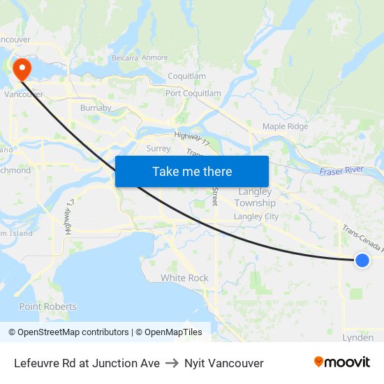 Lefeuvre Rd at Junction Ave to Nyit Vancouver map