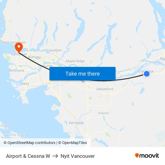 Airport & Cessna W to Nyit Vancouver map