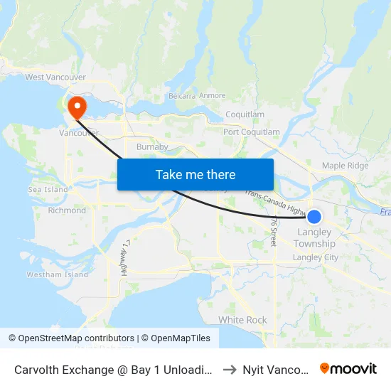 Carvolth Exchange @ Bay 1 Unloading Only to Nyit Vancouver map
