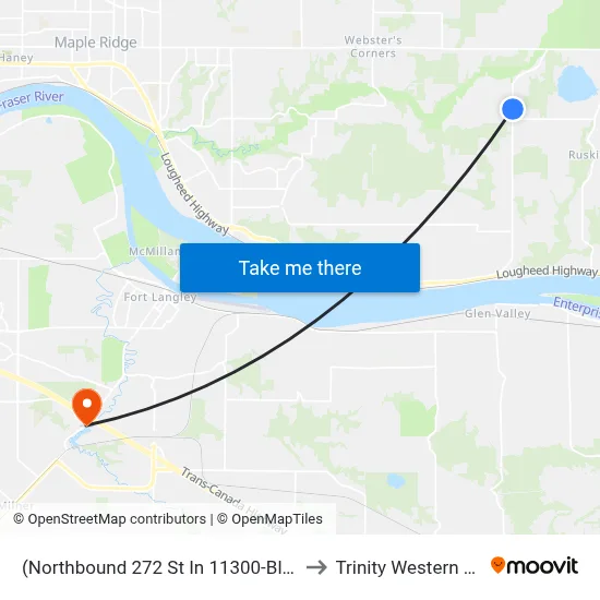 (Northbound 272 St In 11300-Block Area) (Flag) to Trinity Western University map