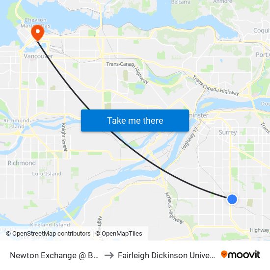 Newton Exchange @ Bay 9 to Fairleigh Dickinson University map