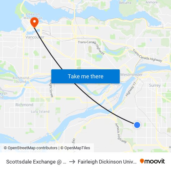 Scottsdale Exchange @ Bay 1 to Fairleigh Dickinson University map