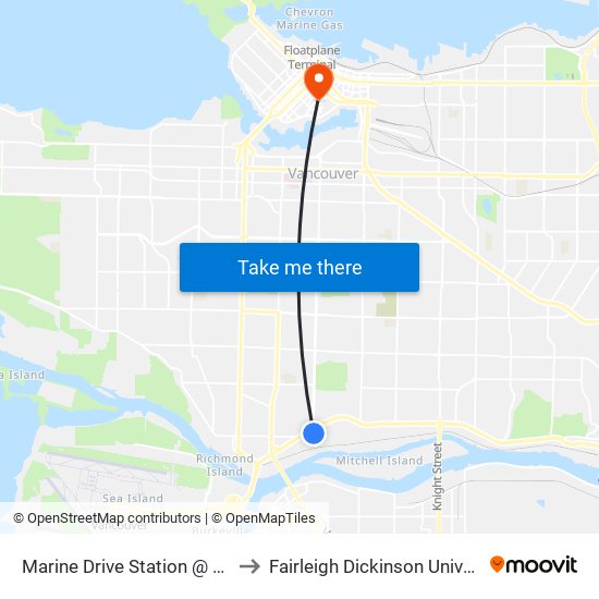 Marine Drive Station @ Bay 1 to Fairleigh Dickinson University map