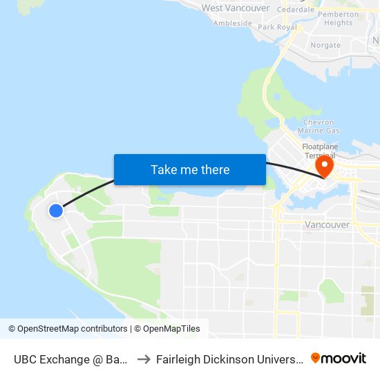 UBC Exchange @ Bay 3 to Fairleigh Dickinson University map