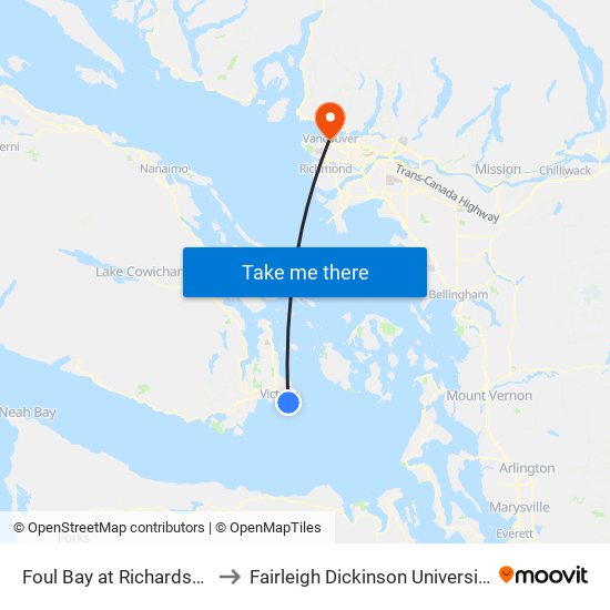 Foul Bay at Richardson to Fairleigh Dickinson University map