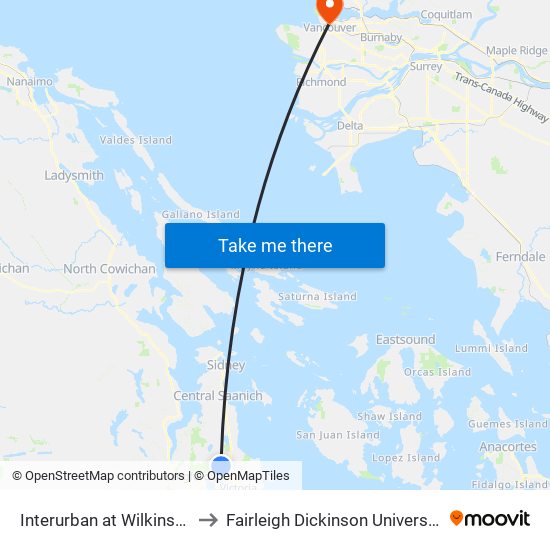 Interurban at Wilkinson to Fairleigh Dickinson University map