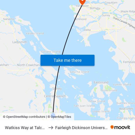 Watkiss Way at Talcott to Fairleigh Dickinson University map