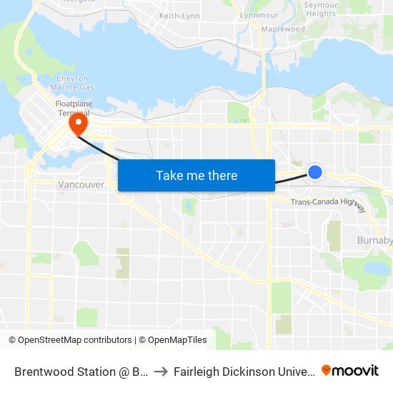 Brentwood Station @ Bay 2 to Fairleigh Dickinson University map