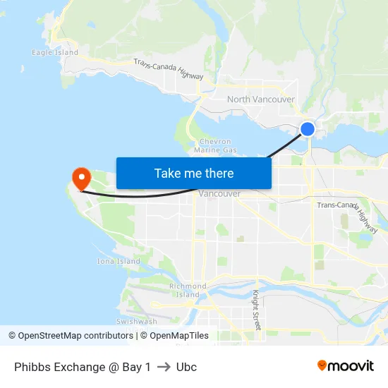 Phibbs Exchange @ Bay 1 to Ubc map