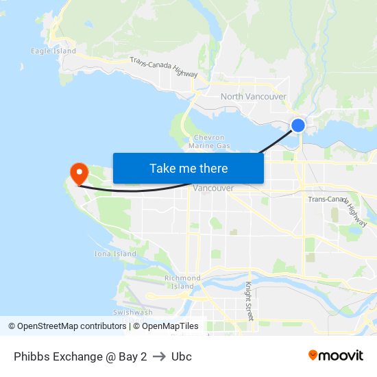 Phibbs Exchange @ Bay 2 to Ubc map