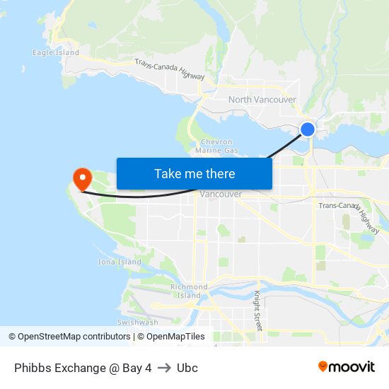 Phibbs Exchange @ Bay 4 to Ubc map