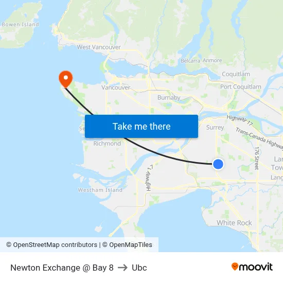 Newton Exchange @ Bay 8 to Ubc map