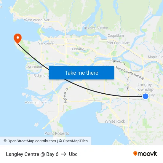 Langley Centre @ Bay 6 to Ubc map