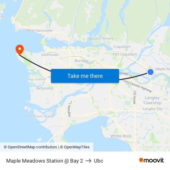 Maple Meadows Station @ Bay 2 to Ubc map