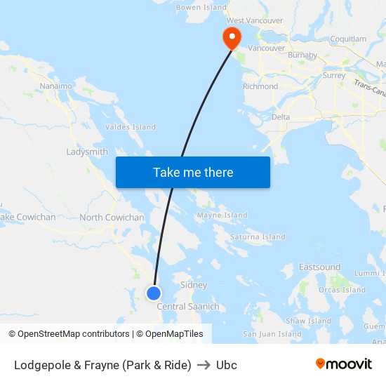 Lodgepole & Frayne (Park & Ride) to Ubc map