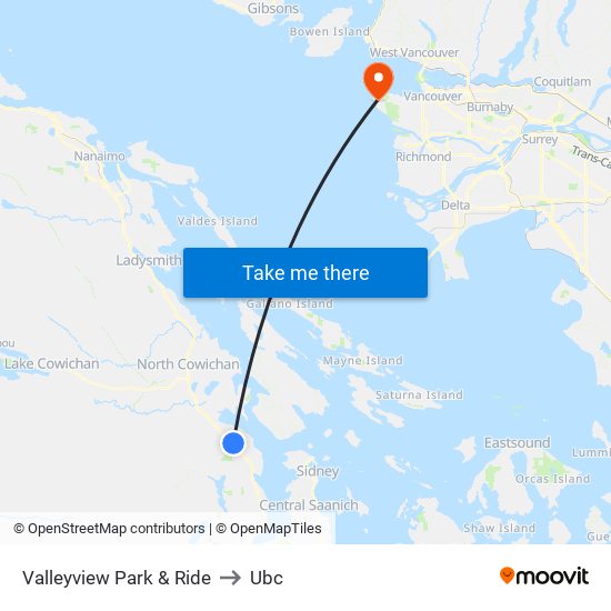 Valleyview Park & Ride to Ubc map