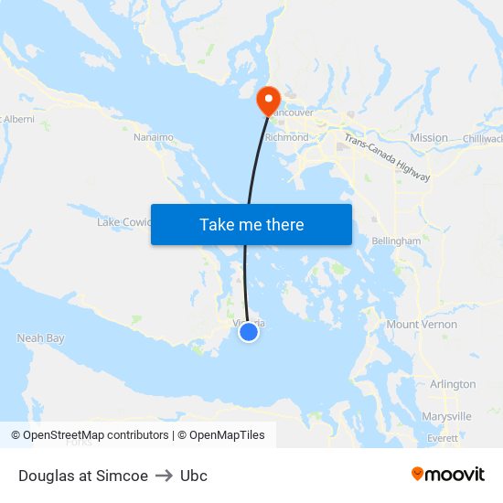 Douglas at Simcoe to Ubc map